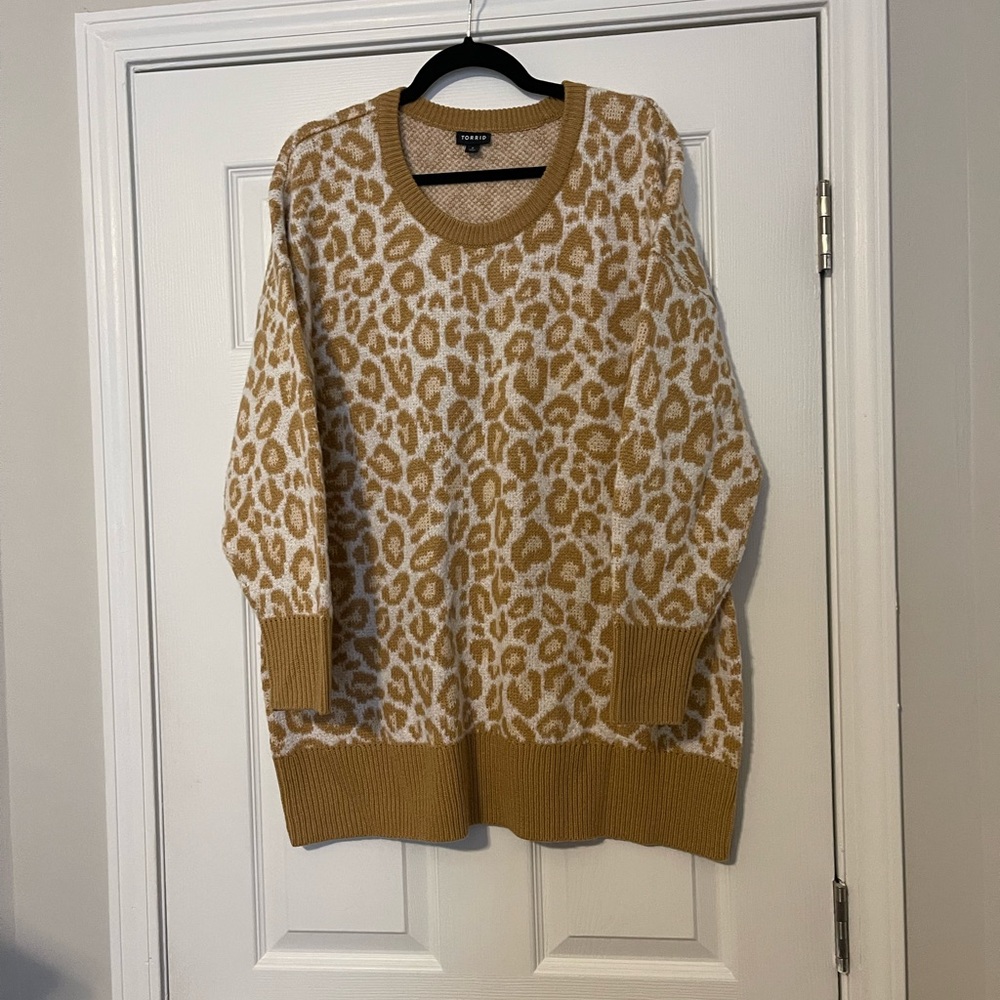 Torrid, Leopard Print Sweater, Plus Size 2 - image 1
